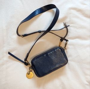 Marc Jacobs Leather Navy Mini Crossbody Bag